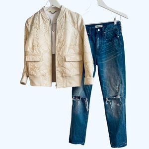 Banana Republic Floral Jacquard Bomber Jacket